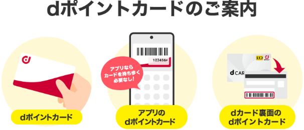 dポイントカードのご案内 dポイントカード アプリならカードを持ち歩く必要なし！ アプリのdポイントカード dカード裏面のdポイントカード