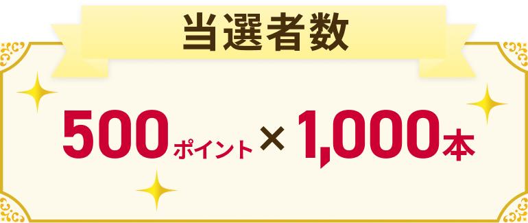当選者数 500ポイント×1,000本