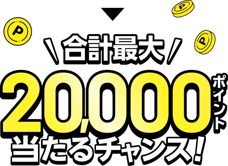 合計最大 20,000ポイント 当たるチャンス！