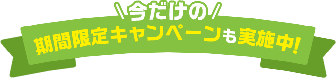 今だけの期間限定キャンペーンも実施中！