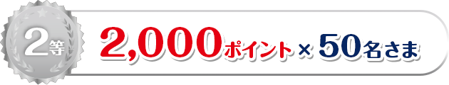 2等 2,000ポイント×50名さま