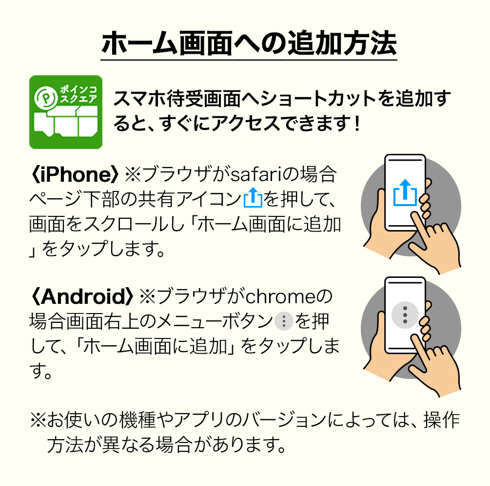 ホーム画面への追加方法