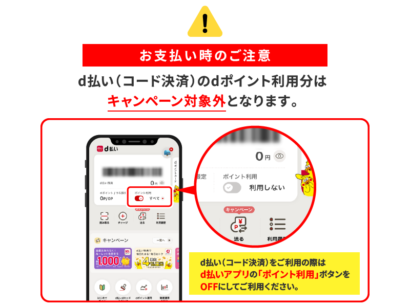 お支払い時のご注意
