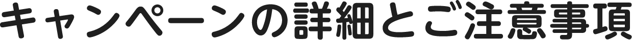 キャンペーンの詳細とご注意事項