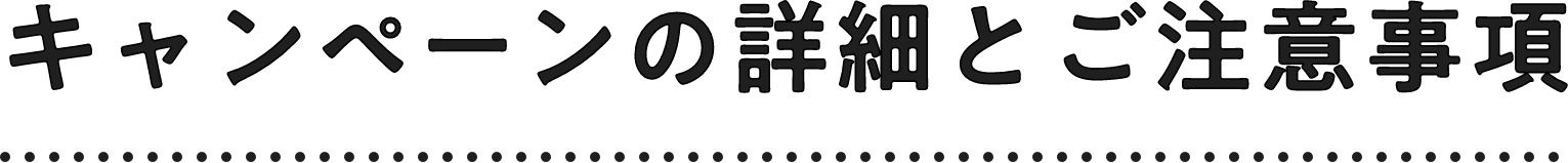 キャンペーンの詳細とご注意事項