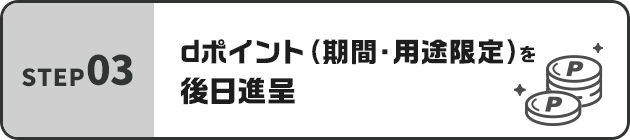 STEP03.dポイント（期間・用途限定）を後日進呈