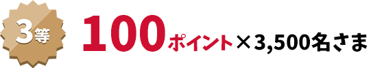 3等　100ポイント×3,500名さま