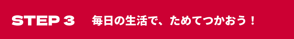 STEP3 毎日の生活で、ためてつかおう！