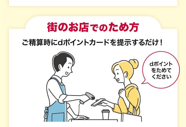 街のお店でのため方