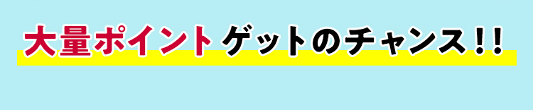 大量ポイントゲットのチャンス!!