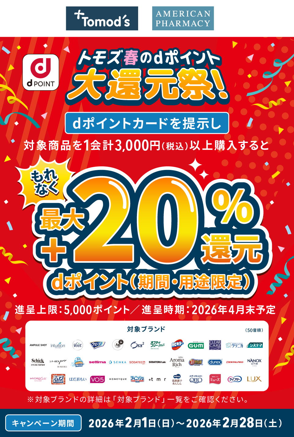 トモズ春のdポイント大還元祭！