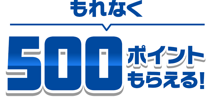 もれなく500ポイントもらえる！