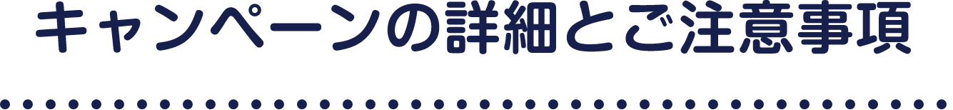 キャンペーンの詳細とご注意事項