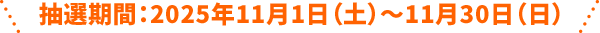 抽選期間:2025年11月1日(土)~11月30日(日)