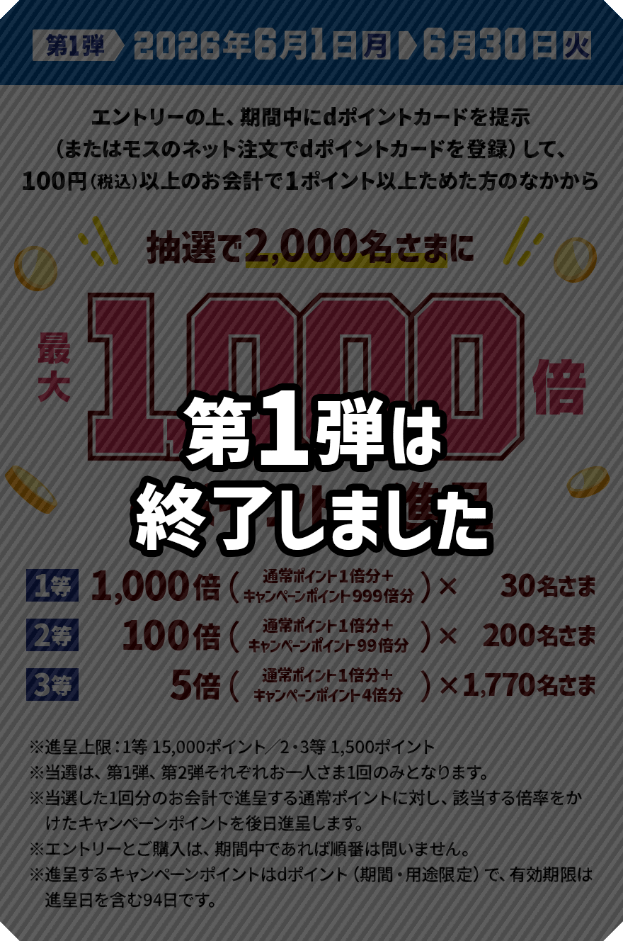 第1弾は終了しました
