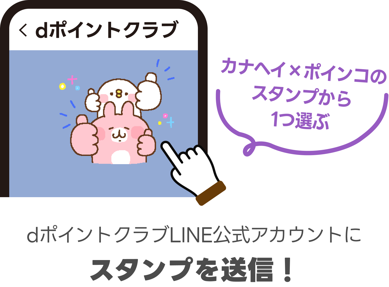 dポイントクラブLINE公式アカウントにスタンプを送信！